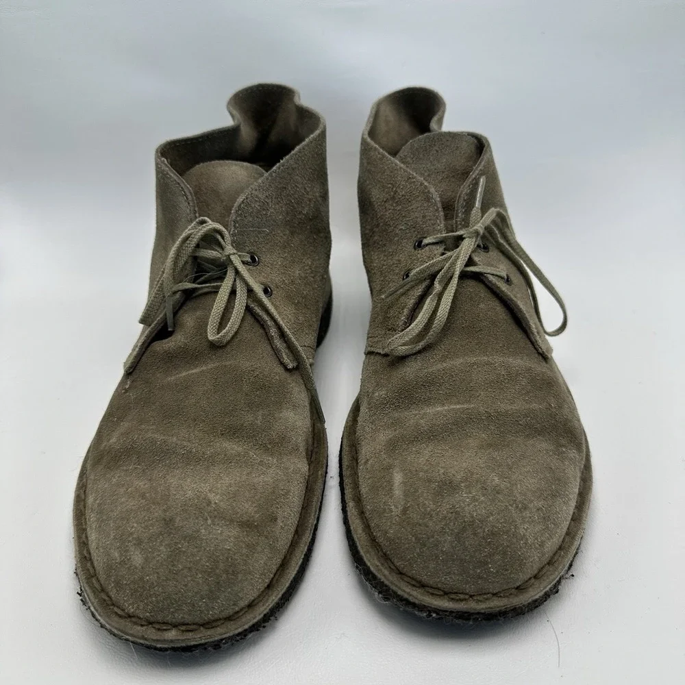 Clarks Originals Desert Chukka Leather Boots Ankle  US 10.5 M Natural Crepe Sole